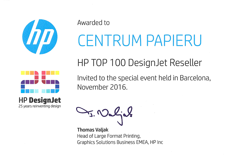 HP DesignJet 25Y Top 100 reseller - Barcelona ESP
